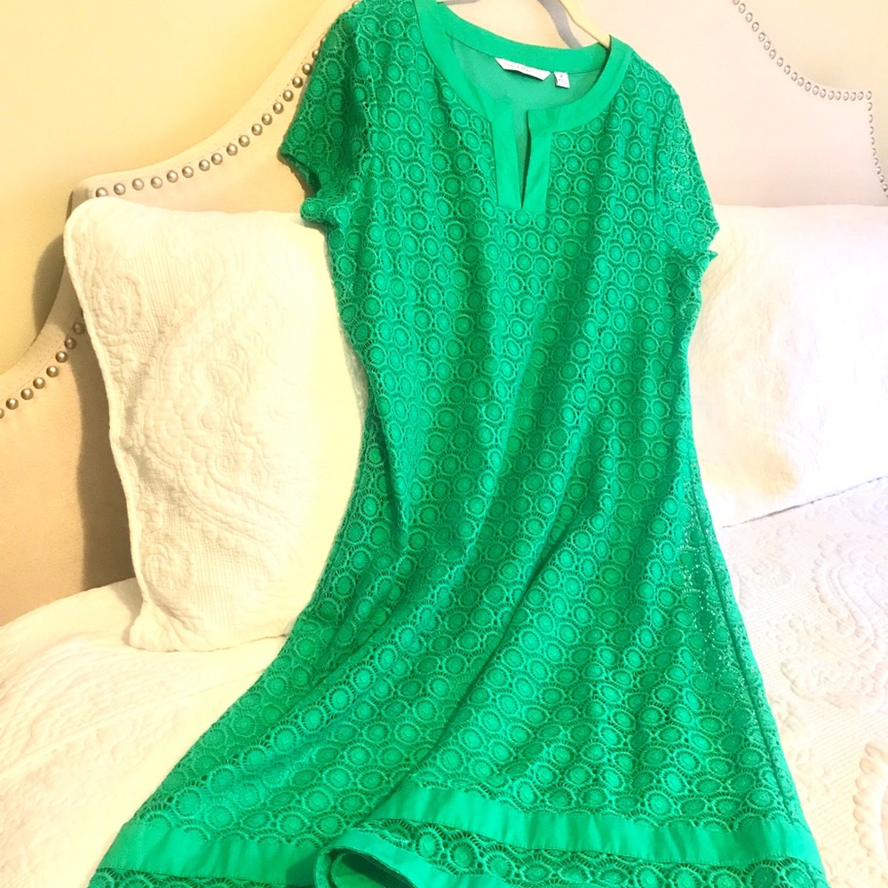 Green Lace and green Lined Dress - Never Worn